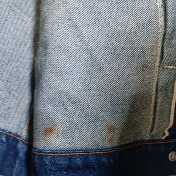 Vintage early 1970's Denim Jacket, upcycled with hand embroidery, size XS - S - Picture 9 of 10